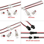 5Pair 2P 3 4Pin JST1.25mm PH 2.0mm XH 2.54mm SM2.5 JST Male Plug Female Jack Socket DIY Electrical Wire Terminal Cable Connector