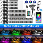APP LED Motorcycle Car Atmosphere Ambient Foot Light Remote Control Flexible Waterproof Sound 12V Moto RGB Decorative Lamp Strip