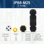 M25-2/3/4/5 Pin IP68 Push-In Spring Splice Terminal Blocks With Lever Quick Wire Connector Outdoor Waterproof Junction Box
