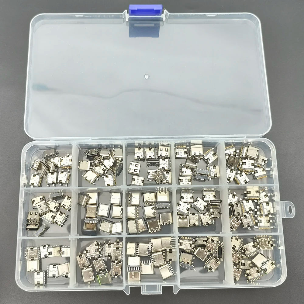80/100/150Pcs/Box Type-C USB Connector Charging Port 2/6/16Pin SMD SMT PCB USB-C Socket For Phone and Digital Product Repair Kit