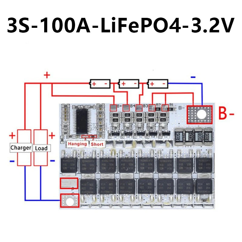 3S 4S 5S 100A BMS Protection Board with Balance for Li-ion /LiFePO4 Battery 18650 Power Bank UPS Solar DIY E-bike Charger Module