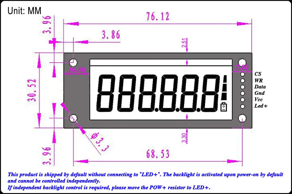 Surenoo 6-Digit "8 8 8.8.8.8" 7 Segment Digital 5V  LCD Module Display Screen Panel build-in HT1621 Controller w/ Backlight