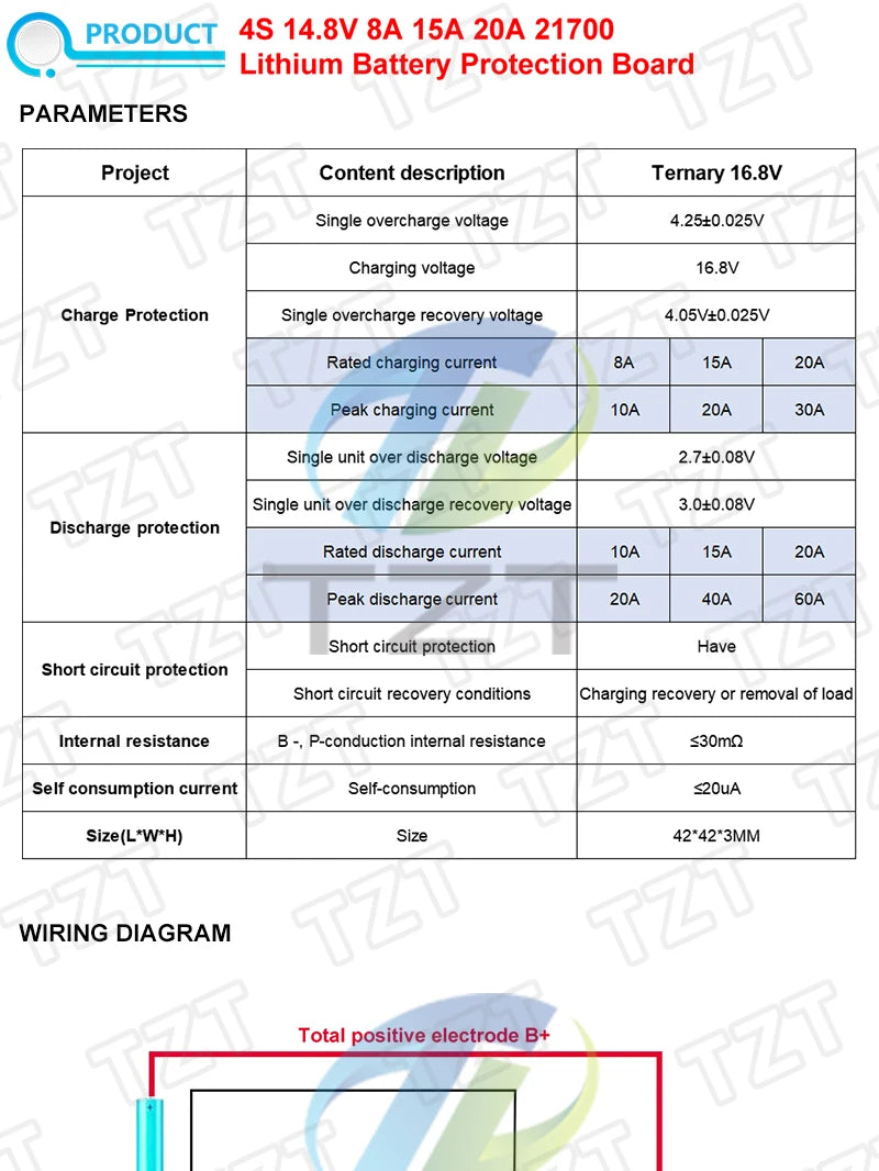 4S 21700 BMS 20A 15A 8A Charging Module 16.8V Li-ion Lithium Battery Charge Board Protection Board for Drill Motor Electric Tool