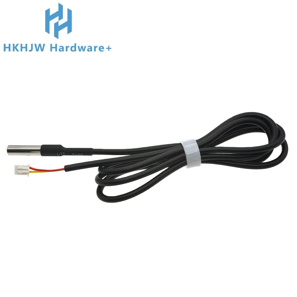 Stainless Steel Waterproof DS18B20 Temp Sensor, 2-Core With Terminal, Durable Probe For Accurate Temperature Measurement
