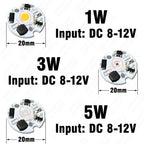 1W 3W 5W Driverless LED COB Chip White Red Green Blue Yellow Purple Full Spectrum 3-6V 8-12V 12-24V 1 3 5 W Watt Light Beads