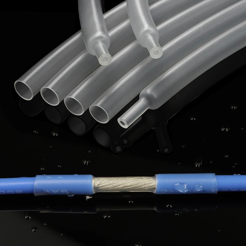 1~10m 3:1 Heat Shrink Tube With Glue Clear 1.6 - 39mm Dual Wall Adhesive Lined Polyolefin Shrinkin ﻿Wrap Cable Protect Sleeving