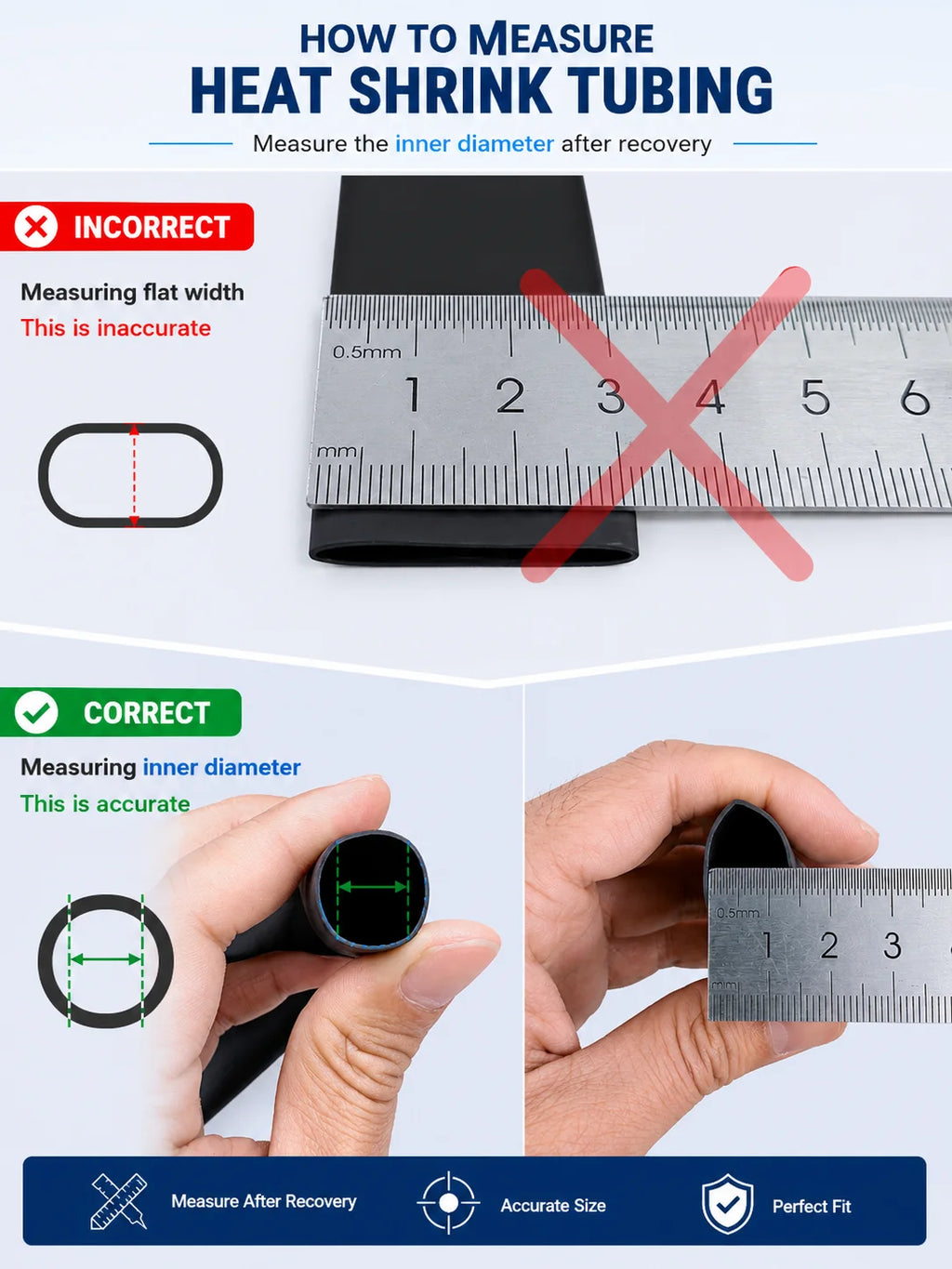Φ4mm-Φ32mm Heat Shrink Tubing 5:1 Ratio Dual Wall Adhesive Lined Shrinkable Wire Wrap Tube Waterproof Industrial Marine Grade