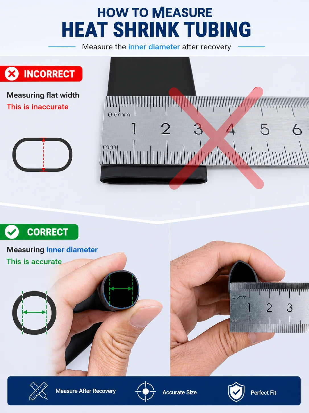 A Roll 4:1 Ratio Φ4mm-Φ32mm Heat Shrink Tubing Dual Wall Adhesive Lined Shrinkable Wire Wrap Tube Waterproof Industrial Marine