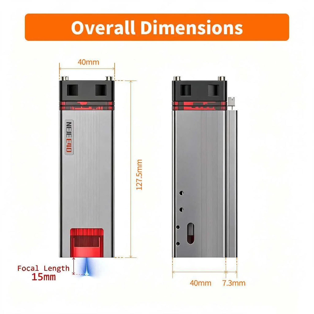40W80W NEJE A40640 E40 Laser Module Diode High Power 450nm, Air-Assisted Nozzle for CNC Woodworking Engraver & Cutting Tools