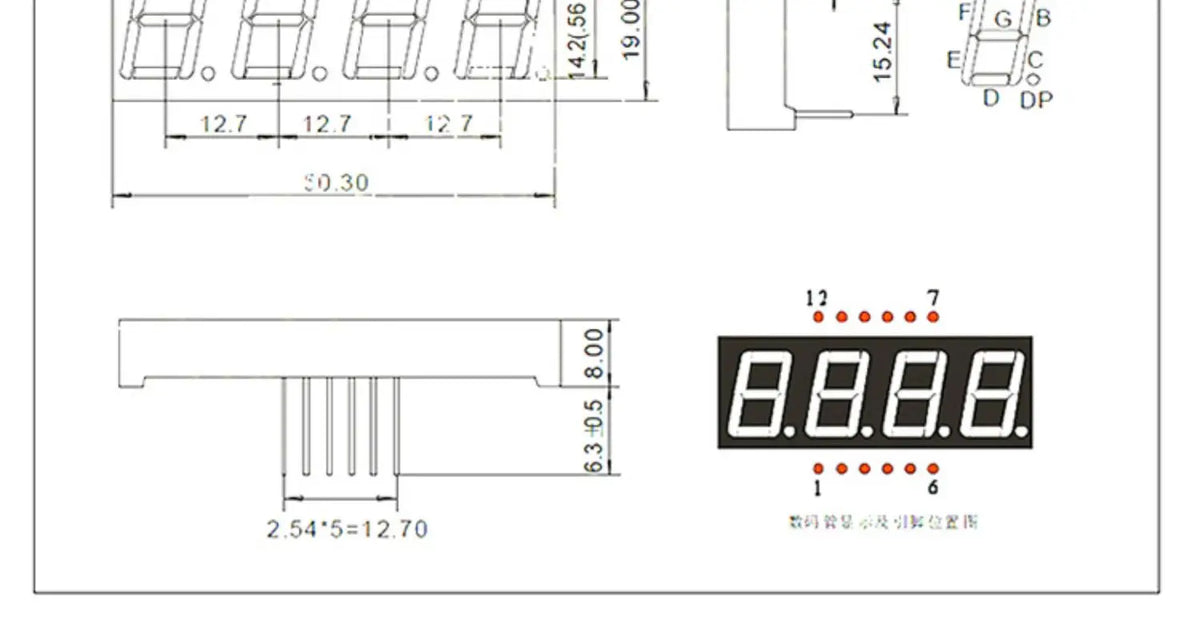 5pcs Led Digital Tube Display 0.28/0.36/0.4/0.56/0.8-inch 1/2/3/4-bit 7 Segment Common Cathode/anode Red/white/yellow/green/blue