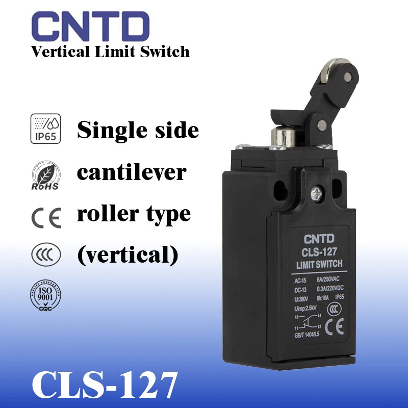 CNTD CLS‑1 Industrial Limit Switch CLS‑111 CLS‑112 CLS‑127 IP65 1NO+1NC 250VAC Waterproof Travel Switch for Automation Machinery