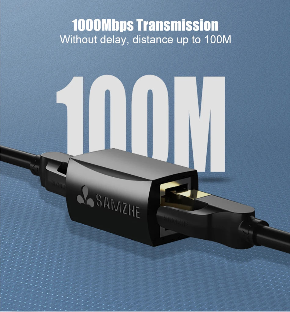 SAMZHE Ethernet Adapter 8P8C RJ45 Lan Cable Extension Connector for Internet Connection Cord Female to Female