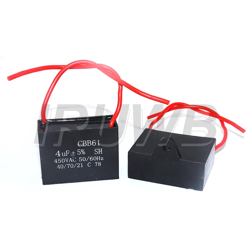 Fan Starting Capacitor 450V Fan Capacitors 1UF 1.2UF 1.5UF 2UF 2.5UF 3UF 4UF 5UF 6UF 10UF CBB61 Capacitor 450V