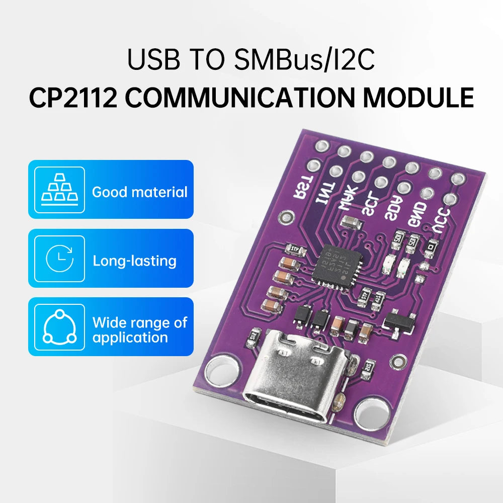 USB to SMBus/I2C Communication Module CP2112 Module CCS811 Debug Board TYPE-C/Micro USB Interface