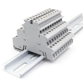 50Pcs DIN Rail Terminal Block DIKD 1.5, 1.5mm² 3-Tier Screw Clamp for C45/DZ47 Breakers & Industrial Control Cabinet