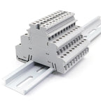 50Pcs DIN Rail Terminal Block DIKD 1.5, 1.5mm² 3-Tier Screw Clamp for C45/DZ47 Breakers & Industrial Control Cabinet