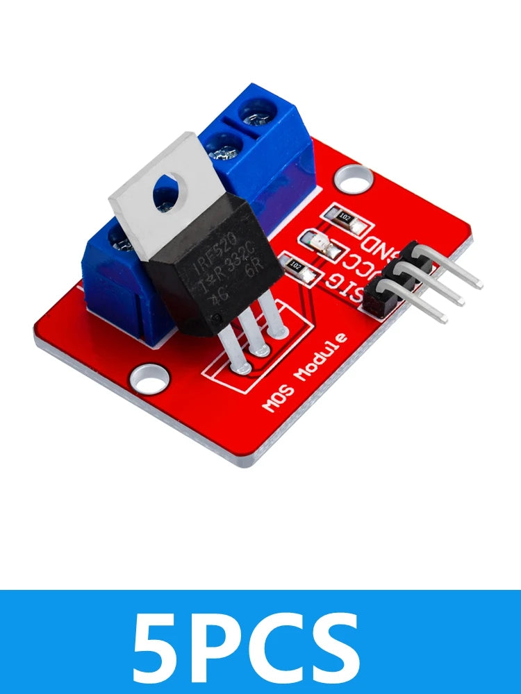 ‌IRF520 MOSFET Driver Module (1PCS/5PCS) – 0-24V Logic-Level Gate Driver for Arduino/Raspberry Pi/ARM