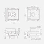 Kailh Choc V2 Low Profile Switch 1353 Chocolate V2 Custom DIY Mechanical Keyboard Switches Clicky Tactile Linear Blue Red Brown