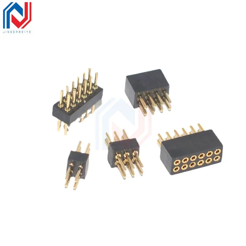 5pcs round Hole 1.27mm Single Row Female Header Double Female Header Single Double Row Pin Gold Plated 2P 3P 4P-6Pin Connector