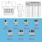 Mini JST SH 1.0mm Pitch Wire Connector SH 1mm Female Plug 2P/3/4/5/6/7/8-Pin Electronic DIY Terminals Wires Cable Length 10CM