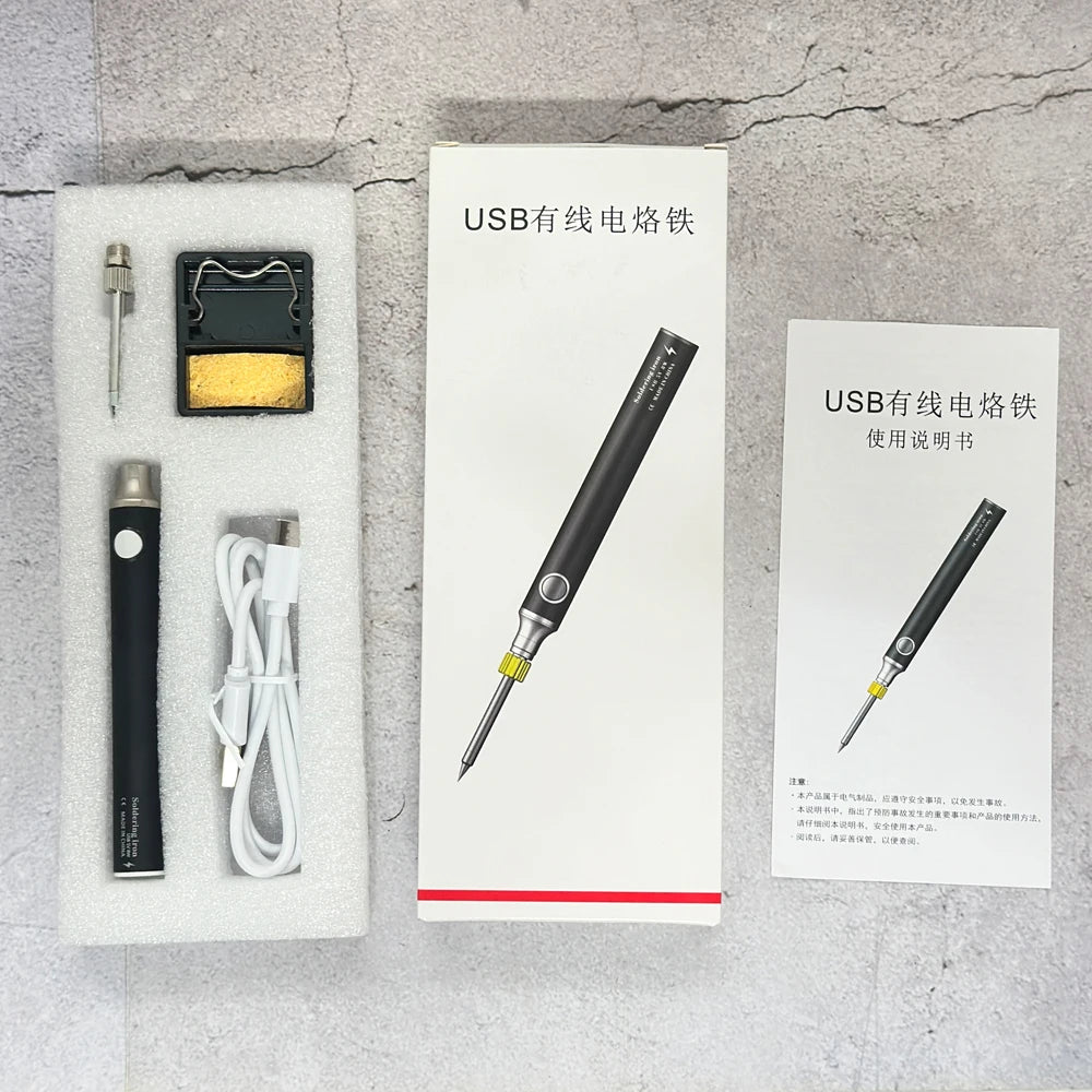 Portable USB Soldering Iron Professional Electric Heating Tools Rework Indicator Light Handle Welding Gun outdoor Repair Tool