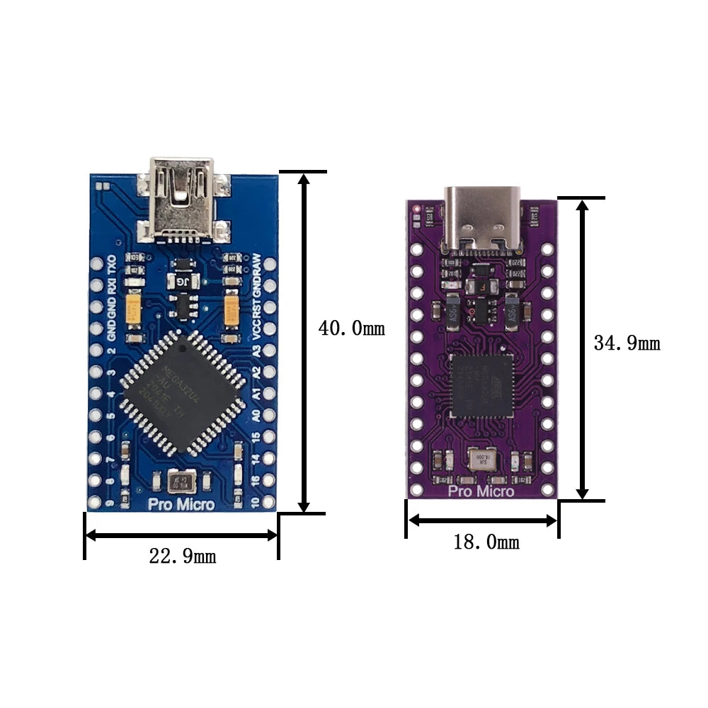 Type-C MINI USB Pro Micro For Arduino ATmega32U4 5V/16MHz 3.3V/8Mhz Module With 2 Row Pin Header Leonardo Usb Interface Board