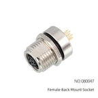 CAZN M8 Angled Male Back Mount Socket 3/4/5/6/8 Core Aviation Plug IP67/68 Waterproof Welding PCB Connector
