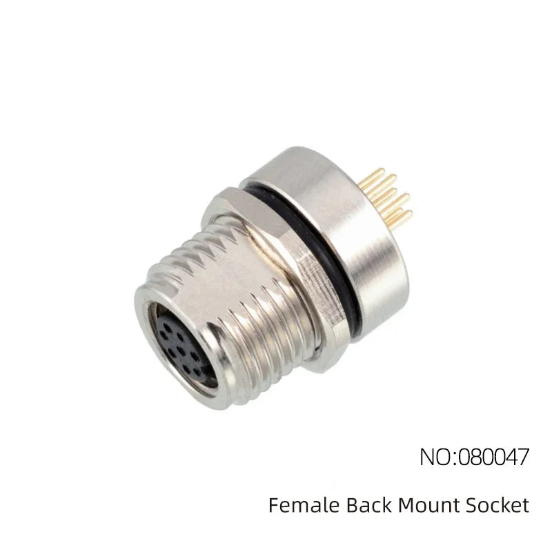 CAZN M8 Angled Male Back Mount Socket 3/4/5/6/8 Core Aviation Plug IP67/68 Waterproof Welding PCB Connector