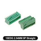 5Set 15EDG 2.54mm PCB Seal Screw Terminal Block 2 ~ 12 Pin KF15EDG Female Socket Pin Header Wire Connector +2.54 Male Plug 9P
