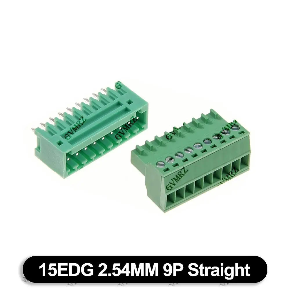 5Set 15EDG 2.54mm PCB Seal Screw Terminal Block 2 ~ 12 Pin KF15EDG Female Socket Pin Header Wire Connector +2.54 Male Plug 9P