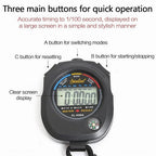 Digital Sports Stopwatch Timer with Large Display Date Time Alarm Function for Coaches Multi-Function Tool