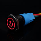 12/16/19/22mm Push Button Switch Oxidized Black Momentary Latching Fixed On Off Power Switch with wire LED Light 5V 12V 24V 220V