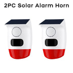 Outdoor Solar Alarm PIR Infrared Motion Sensor 120dB Siren Sound Light Flash Waterproof Security Protection for Yard