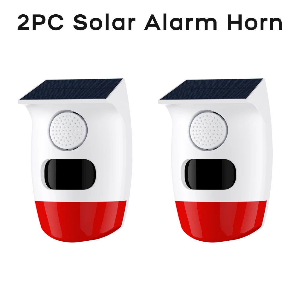 Outdoor Solar Alarm PIR Infrared Motion Sensor 120dB Siren Sound Light Flash Waterproof Security Protection for Yard