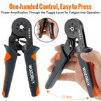 WOZOBUY Hexagonal Self-Adjustable Ratchet,Ferrule Crimping Tool Kit, Crimper Kit with 400/800/1200/1800/1900pcs Wire Terminals