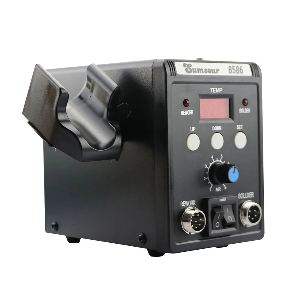 2 in 1 Soldering Station 8586  Digital Display SMD Rework Hot Air Gun Solder Iron 220V ESD Welding Desoldering Repair Tools