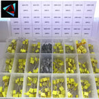 240Pcs Correction Capacitor Assorted Kit 24Values x 10Pcs 63V-100V 102J-105J Polypropylene Safety Plastic Film Capacitors