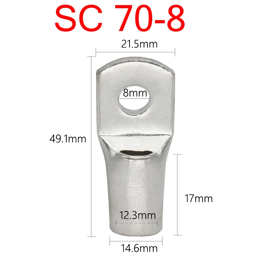 SC 1.5-120mm2 SC1.5/2.5/4/6/10/16/25/35/50/70/95/120 Copper Battery Bolt Screw Hole Ring Connector Wire Cable Lug Crimp Terminal
