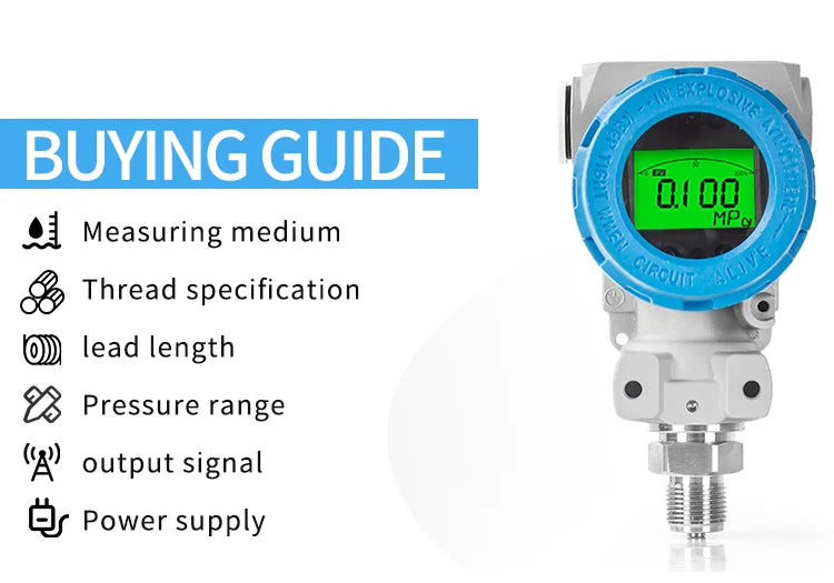 EX Proof Waterproof Outdoor Pressure Transmitter -0.1-60Mpa to 4-20mA 0-10V RS485 4-20MA HART M20*1.5 Digital Pressure Sensor