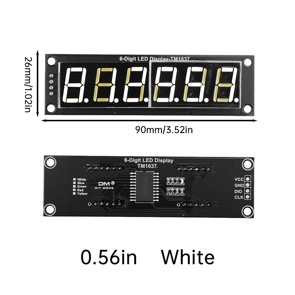 TM1637 Module 0.56" 0.56 Inch 7 Segments Digital Display Tube 4/6-Digit LED Module Board For Arduino Red Green Blue White