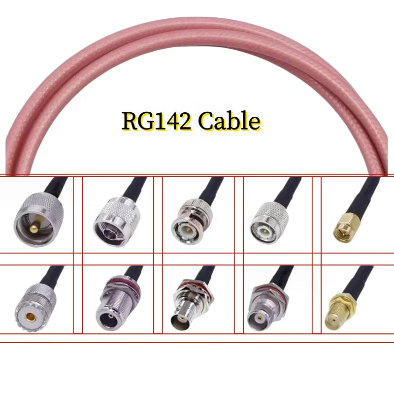 RG142 Double Shielded RF Connector SMA Male to Female N Male /BNC/TNC/UHF Adapter Cable Coaxial Jumper Pigtail Extension Cord