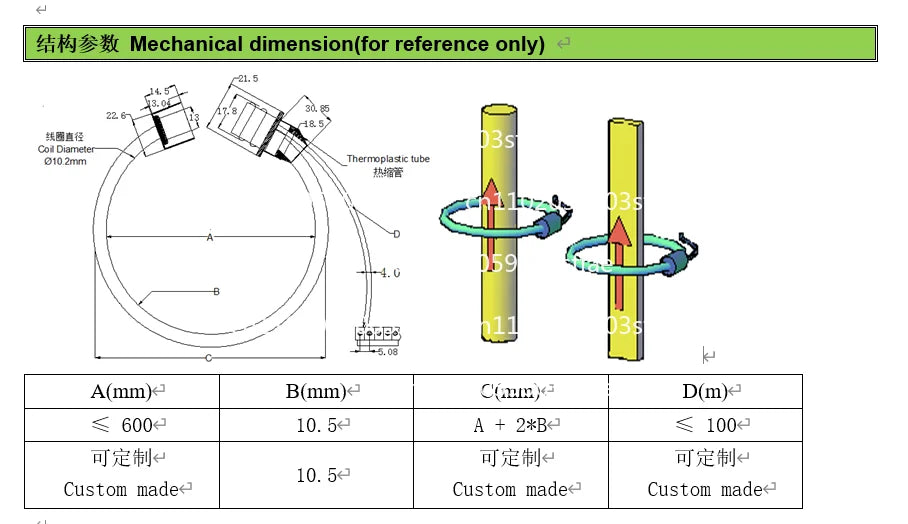 flexible rogowski coil current transformer with good price(rogowski coil)