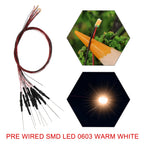20pcs Pre-wired 20cm Long 30awg Wire SMD LED 0402 0603 0805 Lights Soldered Resistor for 12V White Red Blue Yellow Green