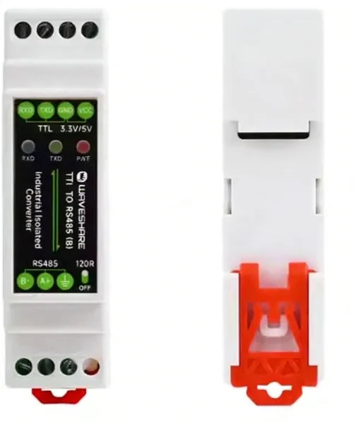 TTL to RS485 Converter, DIN-Rail Electrical Isolated Serial Module, 600W Lightning & Surge Protection