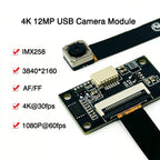 5MP OV5693/12MP IMX258 CMOS 2K/4K 3840×2160 30fps AF/FF USB Camera Module Face Recognition 75 Degrees MJPEG, YUY2