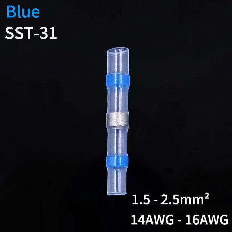 10/50/500pcs Solder Seal Wire Connectors 3:1 Crimp Heat Shrink Insulated Electrical Terminals Butt Splice Waterproof Sleeve