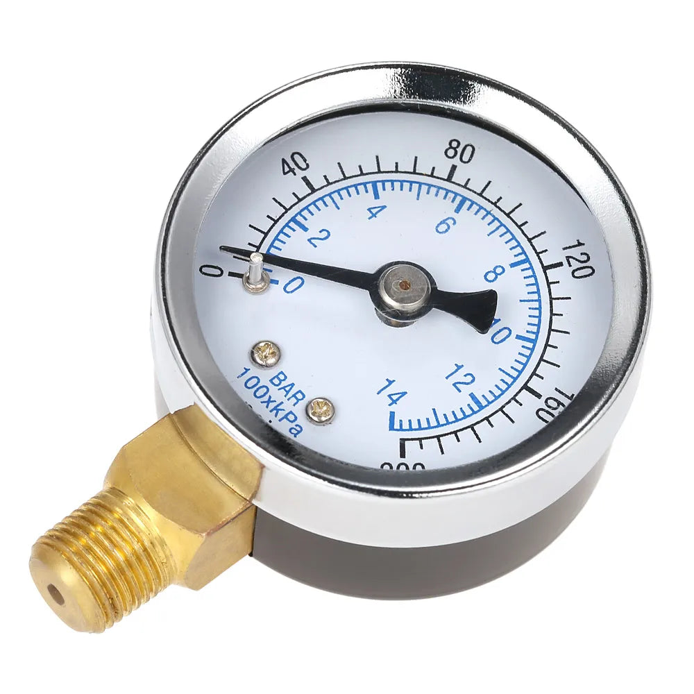 40mm 0~200psi 0~14bar Pool Filter Water Pressure Dial Hydraulic Pressure Gauge Meter Manometer 1/8" NPT Thread