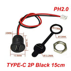 1/5PC 2/4/5Pin USB Type C Connector Type-C Female Socket With PH2.0 Terminal Nut Locking Plate Waterproof Fast Charging JackPort