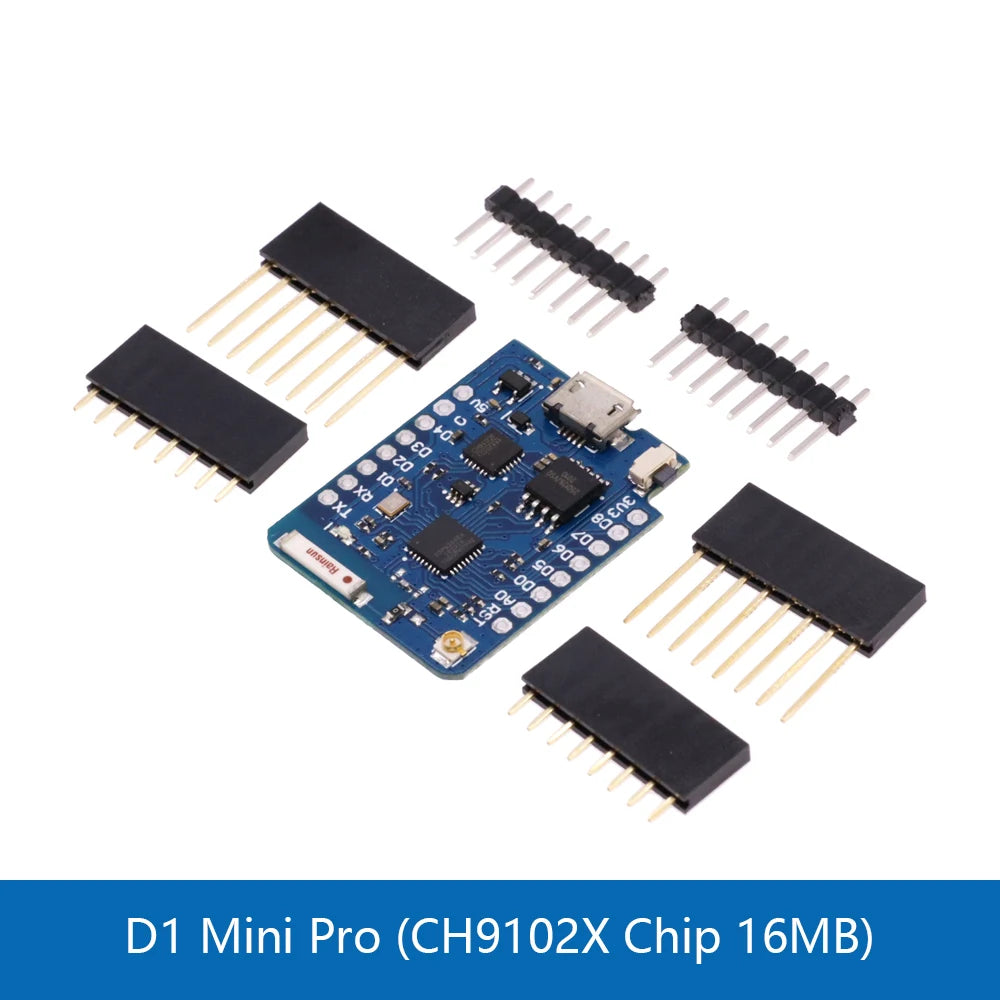 ESP8266 D1 Mini Pro WiFi Development NodeMcu Lua ESP-12F CH340G Type-c Micro SD/TF SHT30 Proto Board Dual Base for WeMos DIY Kit