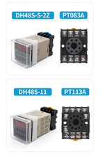 OMCH DH48S-S SPDT Timer Relay with Base DC12V/24V AC110V/220V Models DH48S-1Z/2Z DH48S-11 DH48S-S-2Z for Electrical Engineering